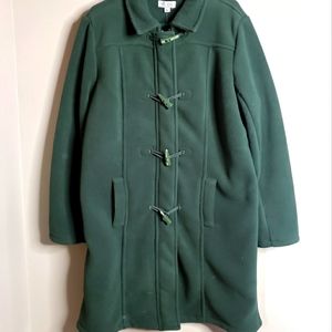 Green Denim & Company Long Polyester Fleece Coat